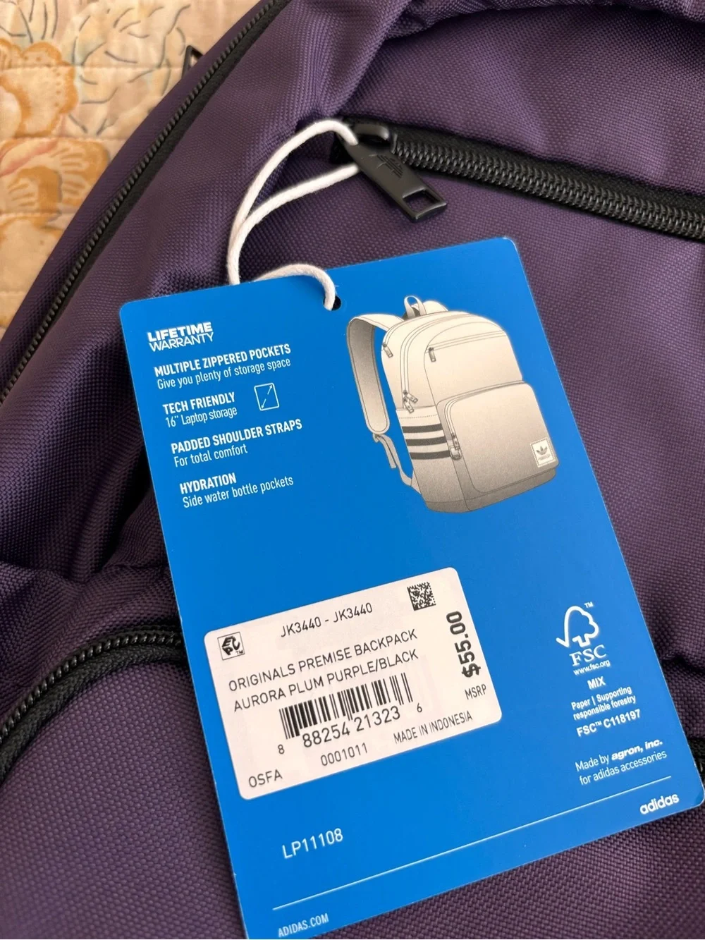 adidas backpack deep